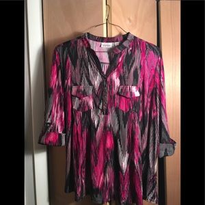 Bright and colorful plus size blouse